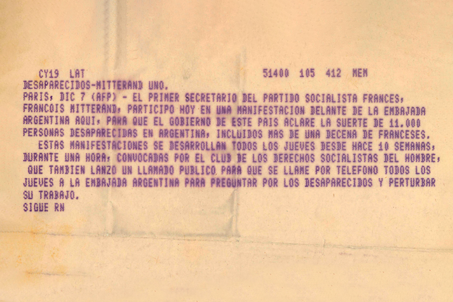 Cable Francois Mitterrand